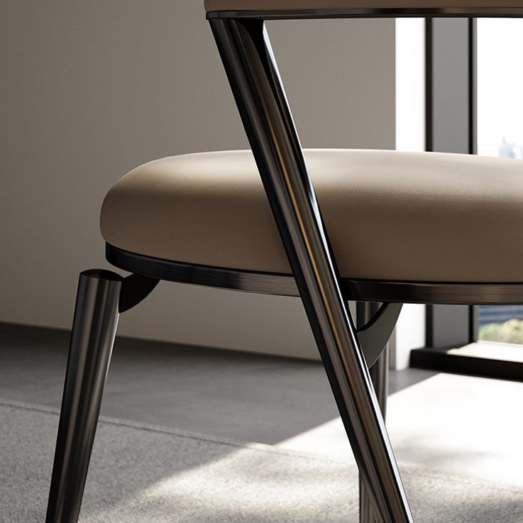 Stile glam a glam aprire la sedia da pranzo in metallo in metallo