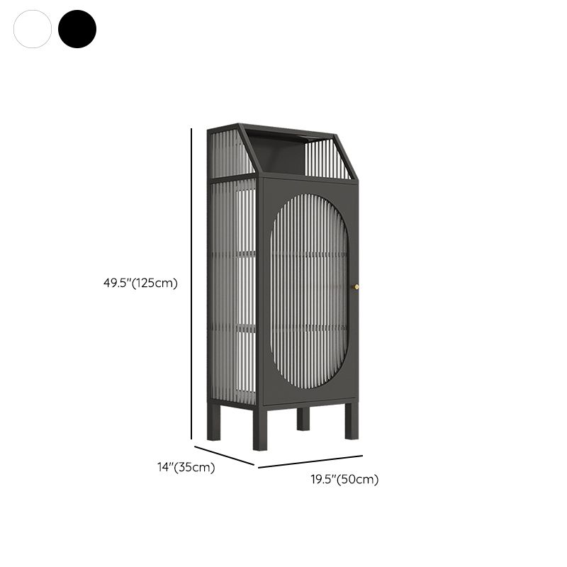 Contemporary Metal Curio Cabinet Glass Doors Hutch Cabinet with Doors for Living Room Clearhalo 'Display & China Cabinets' 'display_china_cabinets' 'furn' 'furn_display_china_cabinets' 'Furniture' 'Kitchen & Dining Furniture' 1200x1200_0242978e-b2c3-4b22-9a59-8ac499d081a2