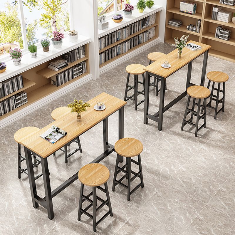Modern Solid Wood Bistro Accent Dining Table Rectangle Bar Table in Natural Clearhalo 'Bar Furniture' 'Bar Tables' 'bar_tables' 'furn' 'furn_bar_tables' 'Furniture' 'furniture_bar_tables' 'Kitchen & Dining Furniture' 1200x1200_02443605-083c-4eb9-8a86-4fd5fe8ab9b6