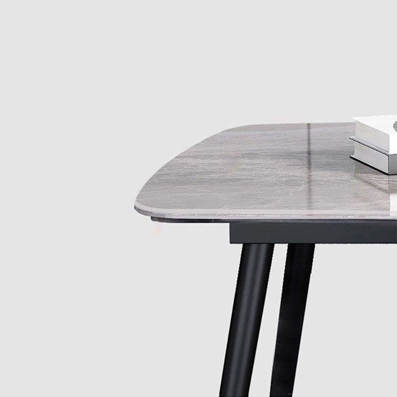 Stone Rectangle Industrial Table Standard Height Dining Room Table with 4 Legs Clearhalo 'Dining Tables & Seating' 'Dining Tables' 'dining_table' 'furn' 'furn_dining_table' 'Furniture' 'Kitchen & Dining Furniture' 1200x1200_0244f0d5-5f6a-4f73-928e-a22c95801460