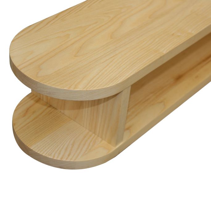 Matte afwerking Wall gemonteerde media-stand met planken Scandinavische massieve hout tv-console