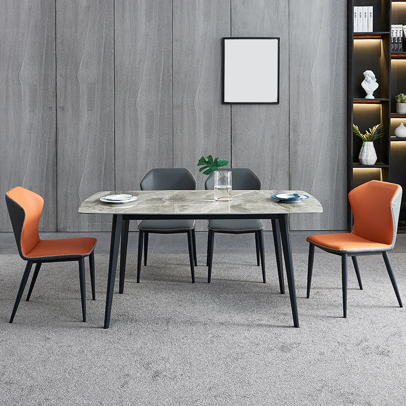 Ensemble de table à manger gris brillant 1/4/5/7 Pièces Dinette Contemporary Set pour la cuisine