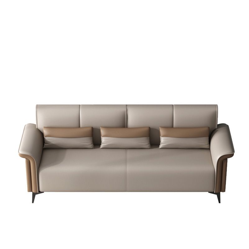 Faux Cuir évasé canapé contemporain canapé avec coussins