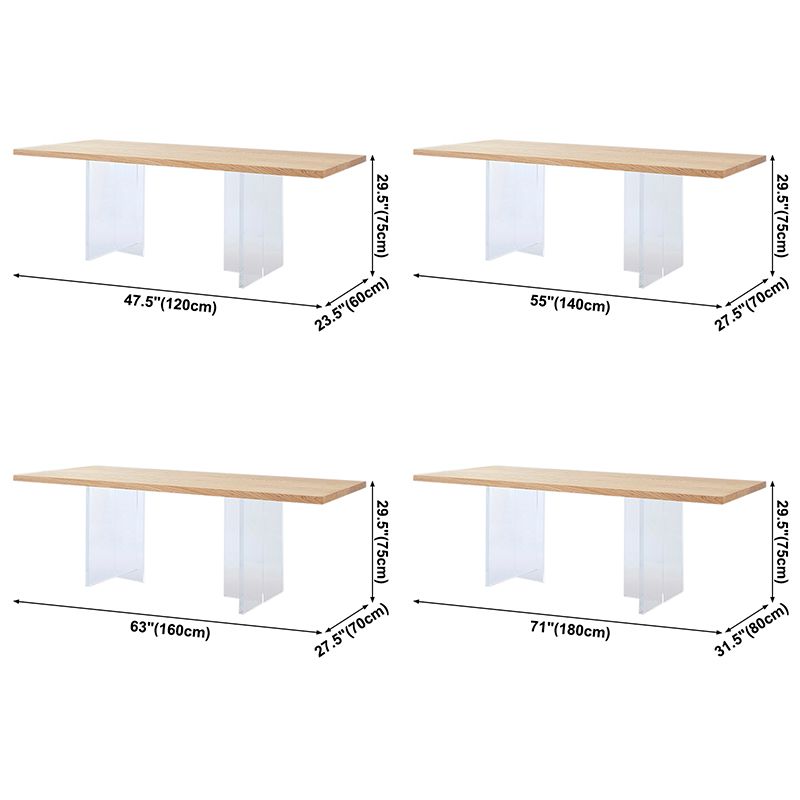 Rectangle Solid Wood Brown Tone Dining Table Simplicity Double Pedestal Table for Dining Room Clearhalo ' dining_table' 'Dining Tables & Seating' 'Dining Tables' 'furn' 'furn_dining_table' 'Furniture' 'furniture_dining_table' 'Kitchen & Dining Furniture' 'kitchen&dining_furn' 'kitchen' 'kitchen_dining_table' 1200x1200_024d0cd6-f5db-4316-80b4-b17a835588ed