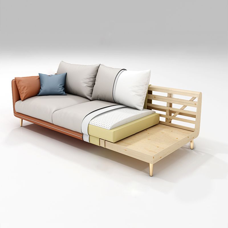 Scandinavian Faux Leather Straight Arm Sofa/Sectional with Stain-Resistant Clearhalo 'furn' 'furn_sectionals' 'Furniture' 'furniture_sectionals' 'Living Room Furniture' 'Sectionals' 1200x1200_024d52cd-d001-49c2-a4b5-90d96c5a18e8