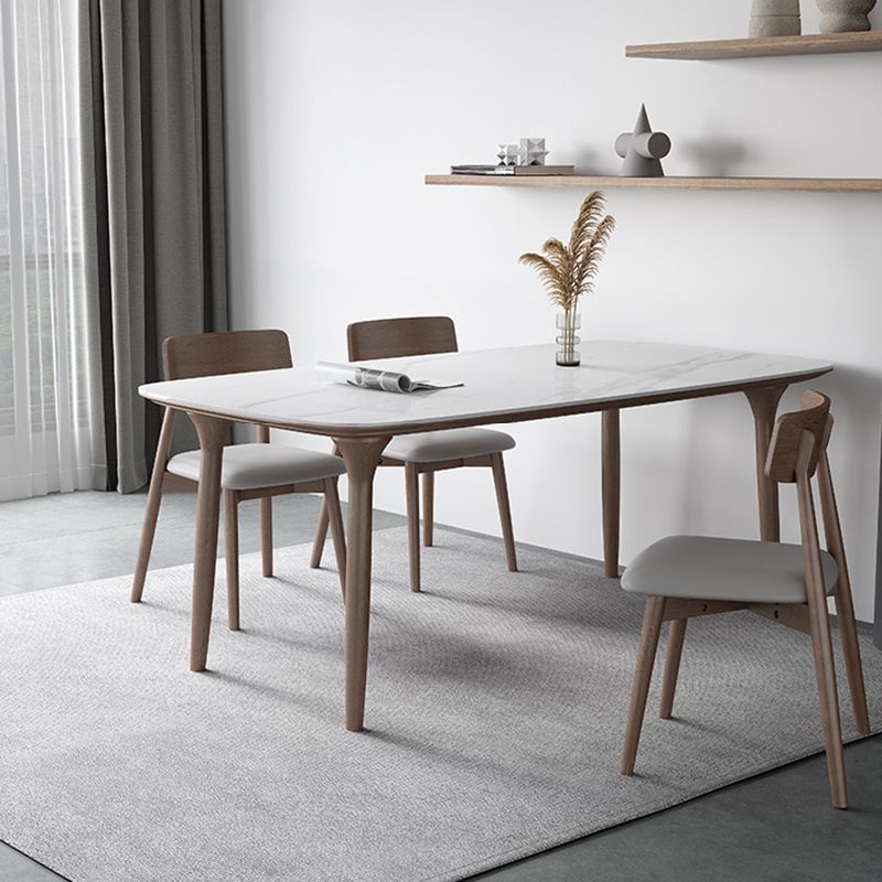 Modern Sintered Stone Top Dining Set Rectangle 1/3/4/5/7 Pieces wooden Table Set Clearhalo 'Dining Room Sets' 'Dining Tables & Seating' 'dining_room_set' 'furn' 'furn_dining_room_set' 'Furniture' 'Kitchen & Dining Furniture' 1200x1200_024d7cc7-4414-4183-a852-769bc944e328