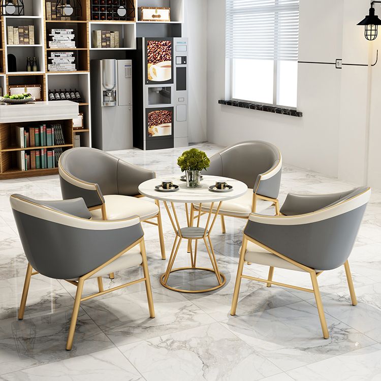 Round Table Dinette Table Traditional Luxury Dinner Room Furniture with Metal Base Clearhalo ' dining_table' 'Dining Tables & Seating' 'Dining Tables' 'furn' 'furn_dining_table' 'Furniture' 'furniture_dining_table' 'Kitchen & Dining Furniture' 'kitchen&dining_furn' 'kitchen' 'kitchen_dining_table' 1200x1200_024e3b23-a438-4cea-9298-8aac3b47bc82