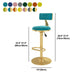 Glam Liftable Backrest Counter Stool Iron Cafe Bar Stool with Velvet Cushion and Pedal Clearhalo 'Bar Furniture' 'Bar Stools' 'bar_stools' 'furn' 'furn_bar_stools' 'Furniture' 'furniture_bar_stools' 'Kitchen & Dining Furniture' 1200x1200_024e957e-f78b-4c45-8361-837fcf70ce60