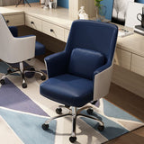 フェイクレザータスクチェアモダンな調整可能なスイベルオフィスチェア固定腕