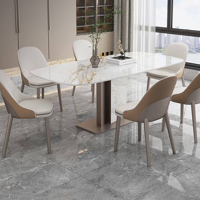 Luxury Sintered Stone Dining Table Single Pedestal Base Rectangle Table for Home Clearhalo ' dining_table' 'Dining Tables & Seating' 'Dining Tables' 'furn' 'furn_dining_table' 'Furniture' 'furniture_dining_table' 'Kitchen & Dining Furniture' 'kitchen&dining_furn' 'kitchen' 'kitchen_dining_table' 1200x1200_024f93eb-1f74-42df-af74-785c67fd6760