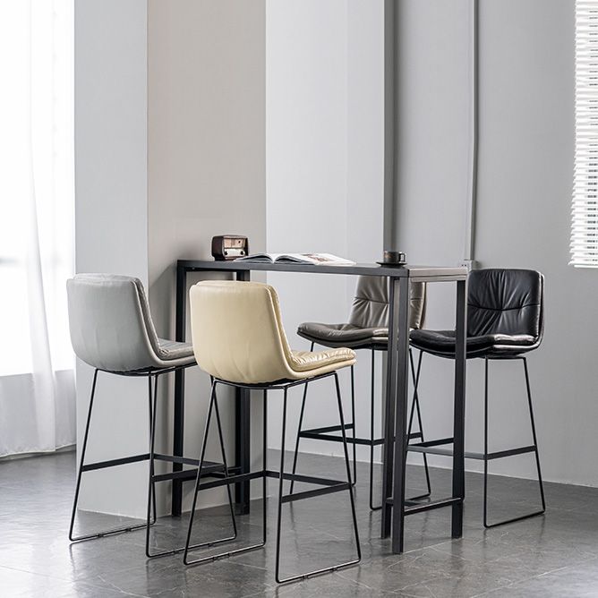 Scandinavian Armless Beauty Salon Stool Matte Finish Upholstered Bar Stools Clearhalo 'Bar Furniture' 'Bar Stools' 'bar_stools' 'furn' 'furn_bar_stools' 'Furniture' 'furniture_bar_stools' 'Kitchen & Dining Furniture' 1200x1200_025003c2-b3e0-4ed6-a185-55e341f95ec5