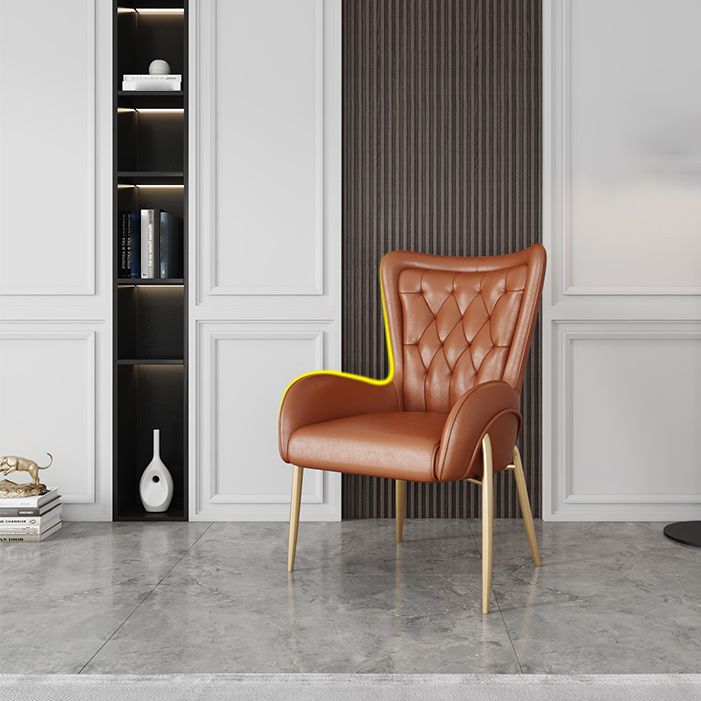 Scandinavian Wingback Metal Dining Arm Chair Kitchen Gold Dining Arm Chair Clearhalo ' kitchen&dining_furn' 'Dining Chairs' 'Dining Tables & Seating' 'dining_chair' 'Furniture' 'furniture_dining_chair' 'Kitchen & Dining Furniture' 'kitchen' 1200x1200_02505da1-8a71-4567-9ec7-ca22cc8996bd