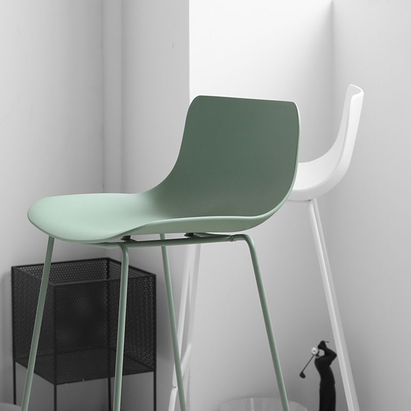 Industrial Indoor Armless Stool Plastic Bar Stool with Upholstered Clearhalo 'Bar Furniture' 'Bar Stools' 'bar_stools' 'furn' 'furn_bar_stools' 'Furniture' 'Kitchen & Dining Furniture' 1200x1200_02506843-1b5e-4fb9-a6e0-04e1bdbef9ec