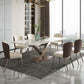 Glam Kitchen Sintered Stone Dining Table Gray Rectangle Shape Dining Table with Pedestal Base Clearhalo ' dining_table' 'Dining Tables & Seating' 'Dining Tables' 'furn' 'furn_dining_table' 'Furniture' 'furniture_dining_table' 'Kitchen & Dining Furniture' 'kitchen&dining_furn' 'kitchen' 'kitchen_dining_table' 1200x1200_02531a0b-82a8-472c-8f46-7623f358e3d2