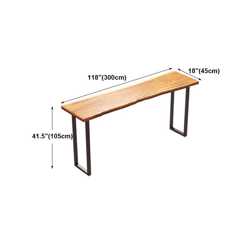 Modern Rectangle Bar Dining Table Wood Sled Bar Height Cocktail Table with Iron Base Clearhalo 'Bar Furniture' 'Bar Tables' 'bar_tables' 'furn' 'furn_bar_tables' 'Furniture' 'furniture_bar_tables' 'Kitchen & Dining Furniture' 'kitchen&dining_furn' 'kitchen' 1200x1200_0253f71a-685e-46c9-bfe5-bb6015be344b