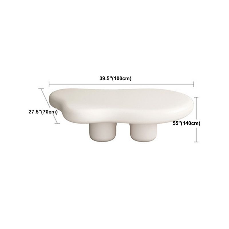 Scandinavian Coffee Table 4 Legs & Free form Wooden in White Clearhalo 'Coffee & Accent Tables' 'Coffee Tables' 'coffee_tables' 'furn' 'furn_coffee_tables' 'Furniture' 'Living Room Furniture' 1200x1200_02541c27-68ab-4623-a5fd-fbbc8a0970d7