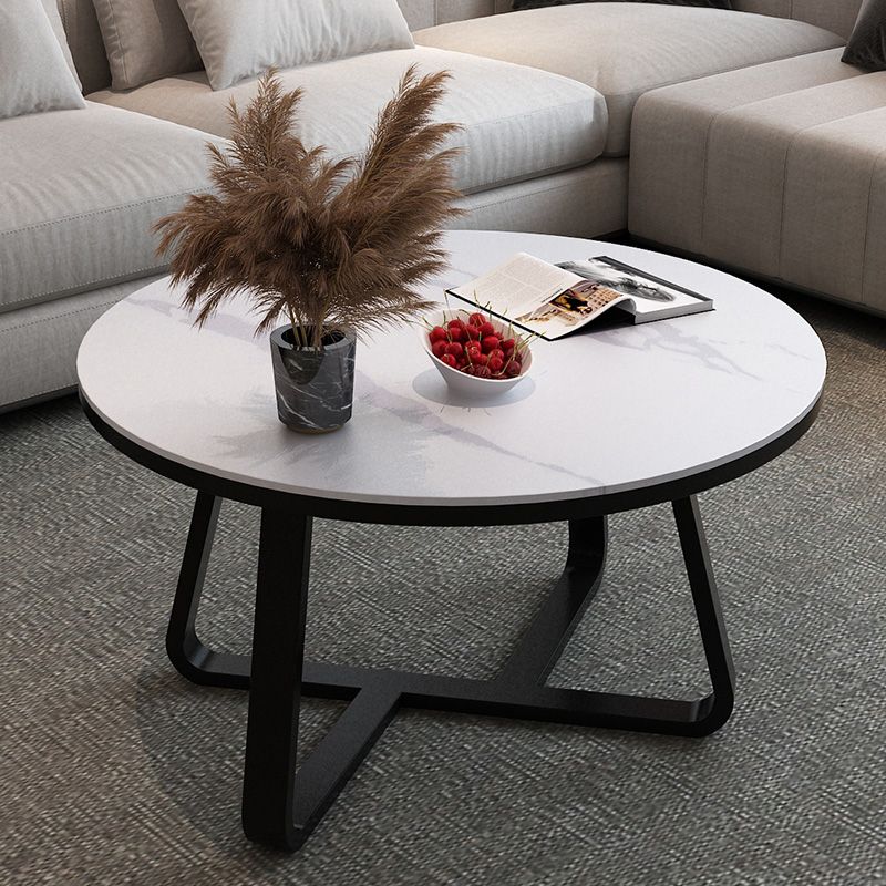 Round Slate Coffee Cocktail Table X-Base Coffee or End Table Clearhalo 'Coffee & Accent Tables' 'Coffee Tables' 'coffee_tables' 'furn' 'furn_coffee_tables' 'Furniture' 'Living Room Furniture' 1200x1200_025433b5-49ec-4a02-b35f-ea00f5d2657f