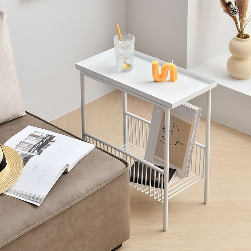 Contemporary Metal End Table Tray Top Accent Side Table with Storage Clearhalo 'Coffee & Accent Tables' 'End & Side Tables' 'end_side_tables' 'furn' 'furn_end_side_tables' 'Furniture' 'Living Room Furniture' 1200x1200_0254532c-140f-4966-b05d-c8a7bef28539