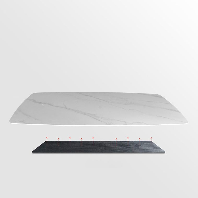 Stone Top Table Rectangle Contemporary Dining Table with 4 Black Legs Clearhalo 'Dining Tables & Seating' 'Dining Tables' 'dining_table' 'furn' 'furn_dining_table' 'Furniture' 'furniture_dining_table' 'Kitchen & Dining Furniture' 1200x1200_02551c6a-2db5-4568-a46c-6ec5085ae39e