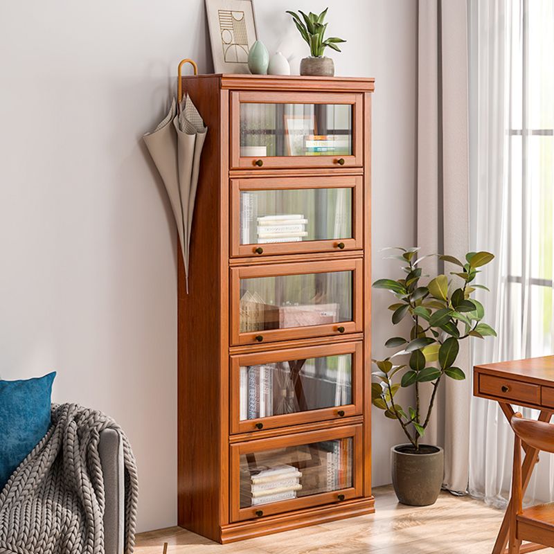Closed Back Vertical Bookshelf Wood Contemporary Bookcase with Cabinets Clearhalo 'Bookcases' 'furn' 'furn_bookcases' 'Furniture' 'Office Furniture' 1200x1200_02555109-a6a8-4e3a-8550-41a9a709fd98