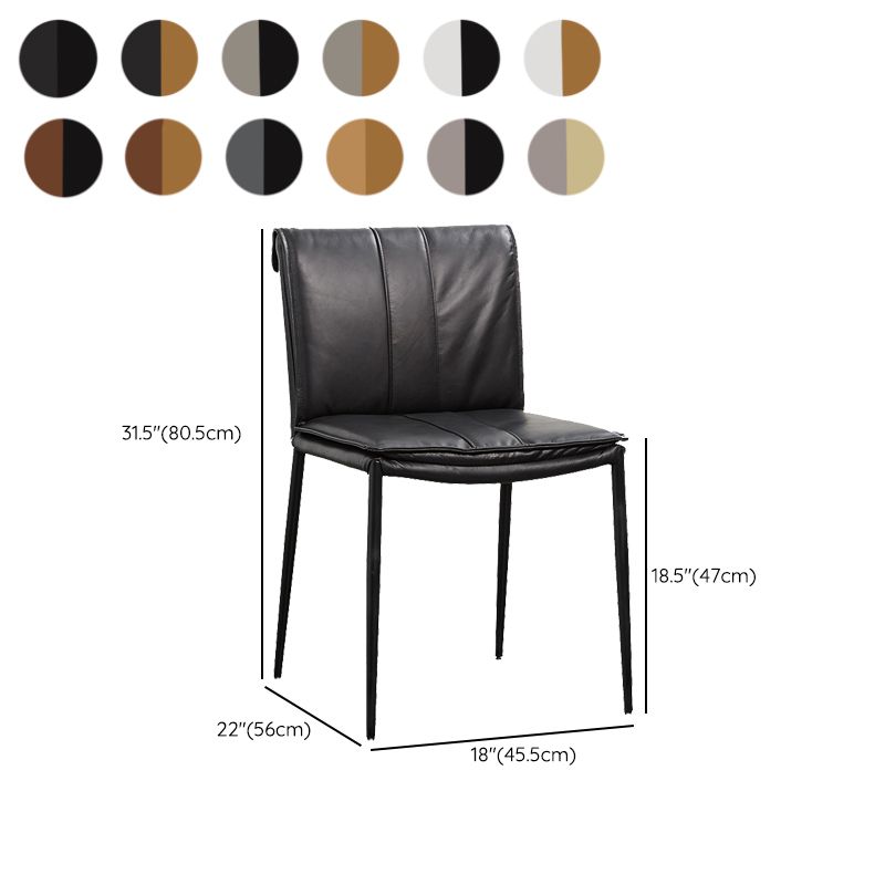 Silla lateral de estilo moderno silla de comedor tapizada con base de metal