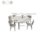 Mesa de comedor sencilla y moderna, mesa de comedor de piedra sinterizada con base de madera