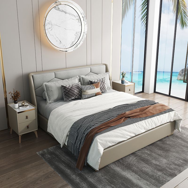 引き出し付きのモダンなベッドナイトスタンドストーンアクセントテーブルナイトスタンド