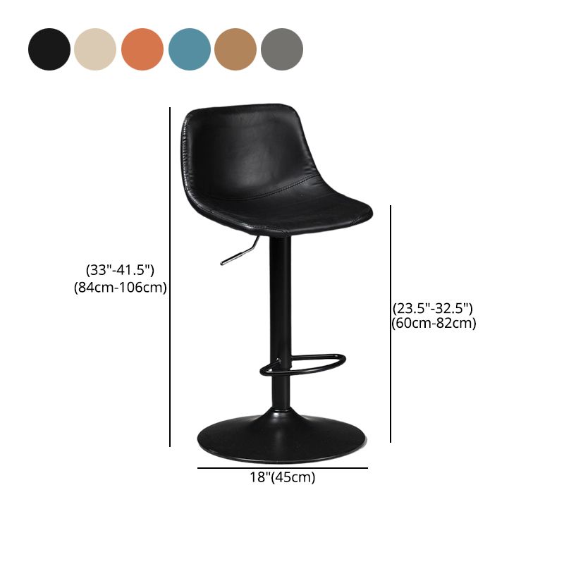 Contemporary Liftable Bar-stool Low Back Bar Stool with Metal Legs Clearhalo 'Bar Furniture' 'Bar Stools' 'bar_stools' 'furn' 'furn_bar_stools' 'Furniture' 'furniture_bar_stools' 'Kitchen & Dining Furniture' 1200x1200_02585edb-6de9-446b-89b0-00b49de8aedf