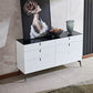 Sideboard in legno moderno ingegnerizzato a buffet a 6 cassetti con pietra per soggiorno