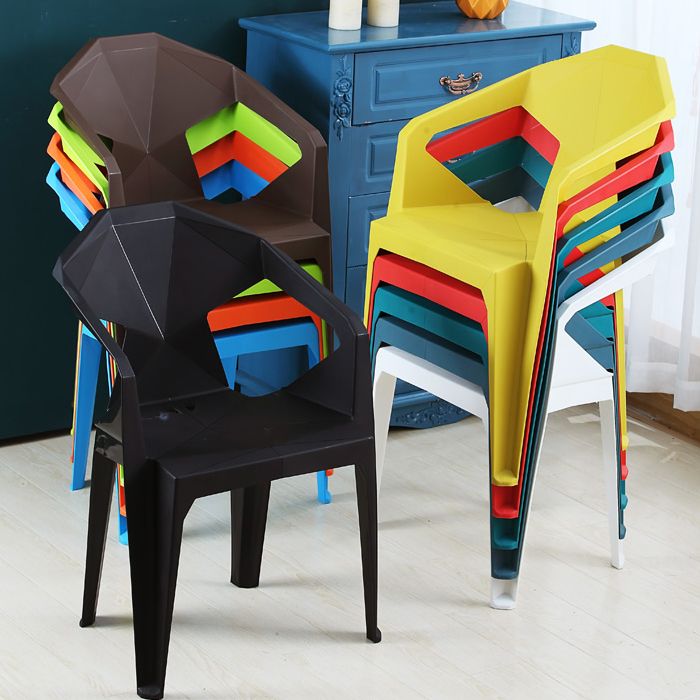 Nordic Style Plastic Dining Armchair Open Back Dining Side Chair for Restaurant Clearhalo ' kitchen&dining_furn' 'Dining Chairs' 'Dining Tables & Seating' 'dining_chair' 'furn' 'furn_dining_chair' 'Furniture' 'furniture_dining_chair' 'Kitchen & Dining Furniture' 'kitchen' 1200x1200_0258b5a7-661f-4fd9-a951-8b684e609fed