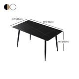 Mesa de comedor rectangular de mármol negro moderno para cocina