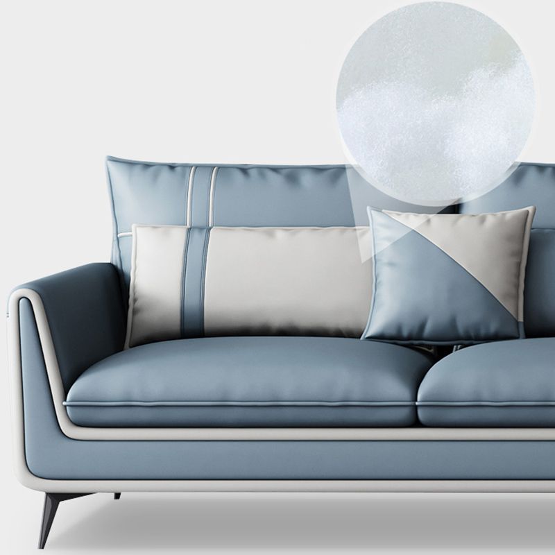 Scandinavo 35.43 "H Fucice in pelle divano a braccio svasato e chaise f f