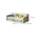 Fabric Square Arm Sofa with Pillows Standard Seating in White