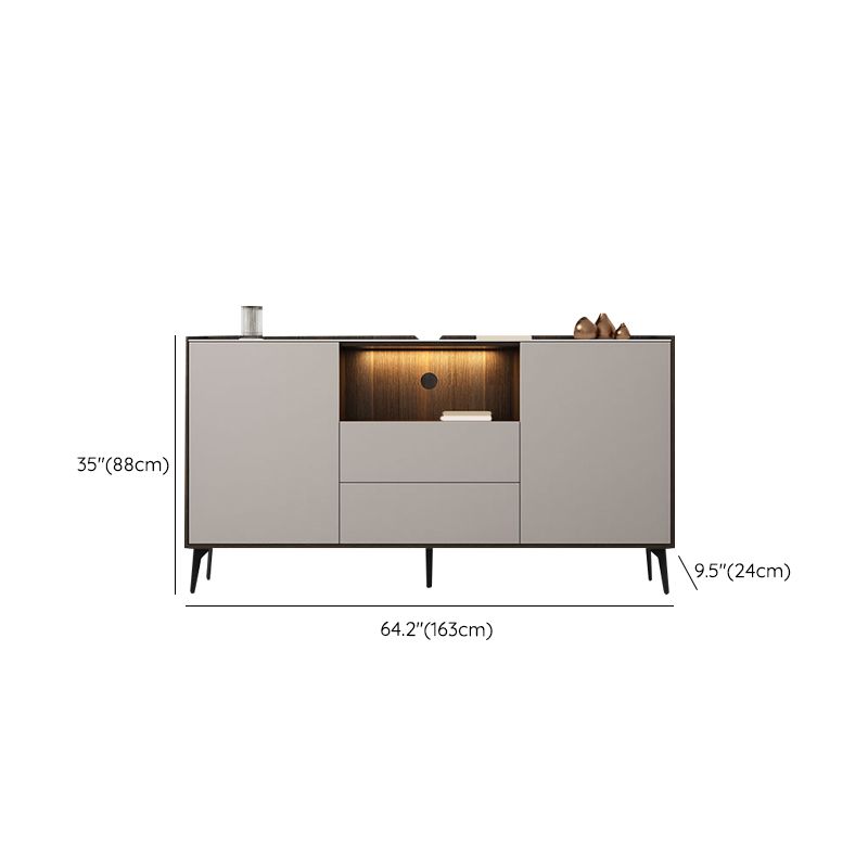 Stone Media Console TV Stand Modern TV Stand Console with 2 Drawers Clearhalo 'furn' 'furn_tv_stands_entertainment_centers' 'Furniture' 'Living Room Furniture' 'TV Stands & Entertainment Centers' 'TV Stands & Media Storage Furniture' 'tv_stands_entertainment_centers' 1200x1200_025a801a-a41d-496e-8608-479144a24fff