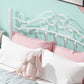 Glam Metal Open-Frame Bed with Camelback Headboard and Footboard