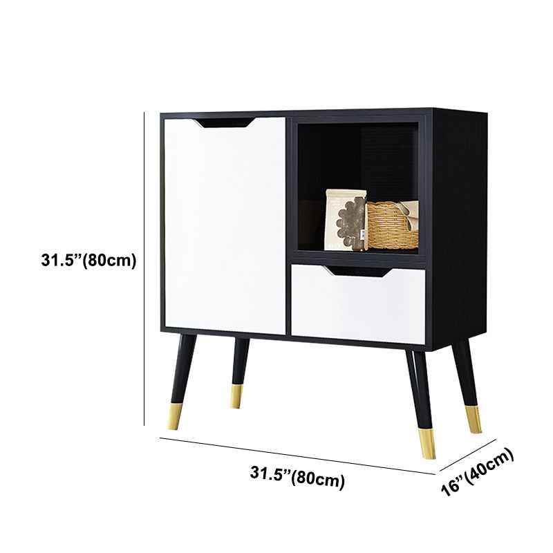 Aparador en blanco y negro apare de madera de ingeniería contemporánea para comedor