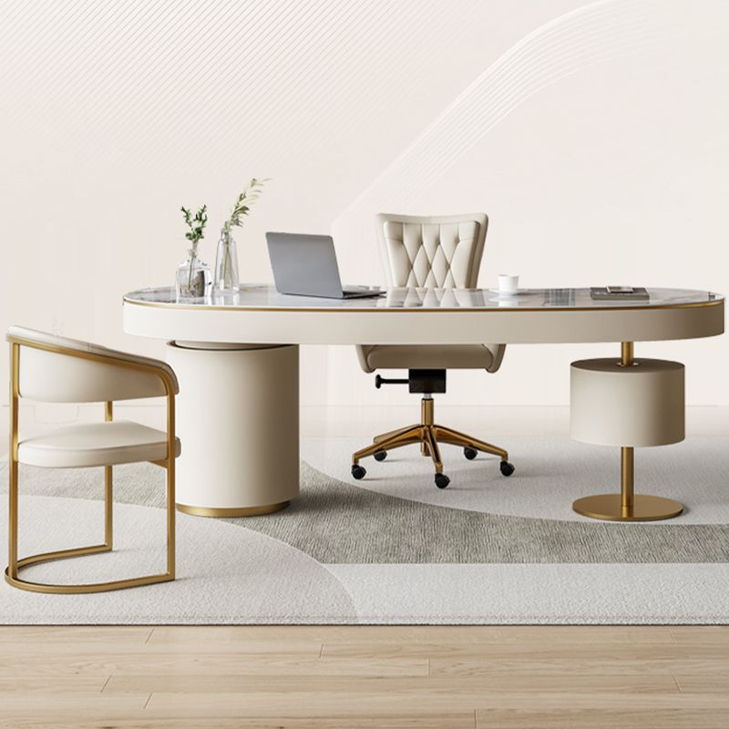 Desk di Office Stone Modern Stone Desk a forma irregolare con 2 gambe per ufficio