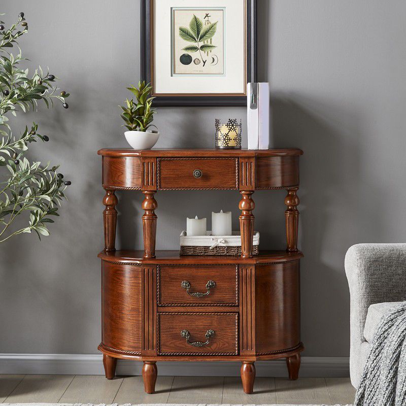 Mid-Century Modern Wood Accent Table Half Moon Console Sofa Table for Hall Clearhalo 'Console Tables' 'console_tables' 'Entry & Mudroom Furniture' 'furn' 'furn_console_tables' 'Furniture' 1200x1200_025fcbfe-b0b3-4a6b-8d8f-3f4ff3bbe274