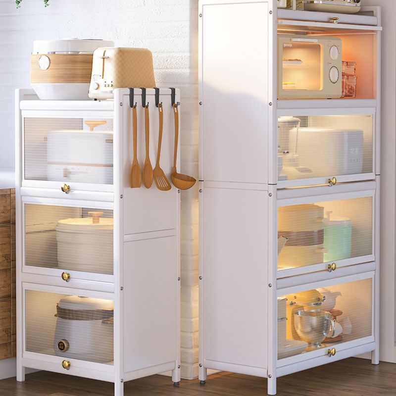 Dining Room Minimalism Buffet Server Glass Doors Metal Frame Dining Server Clearhalo 'buffet_sideboard' 'Buffets & Sideboards' 'furn' 'furn_buffet_sideboard' 'Furniture' 'Kitchen & Dining Furniture' 1200x1200_0263a120-a7d8-4698-a572-78f80774b945