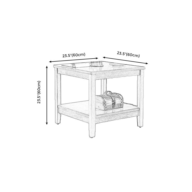 TABELLO DELLA TERDITÀ TRADIZIONE DEI LEGNO 4 gambe Tavolo laterale divano con scaffale per soggiorno
