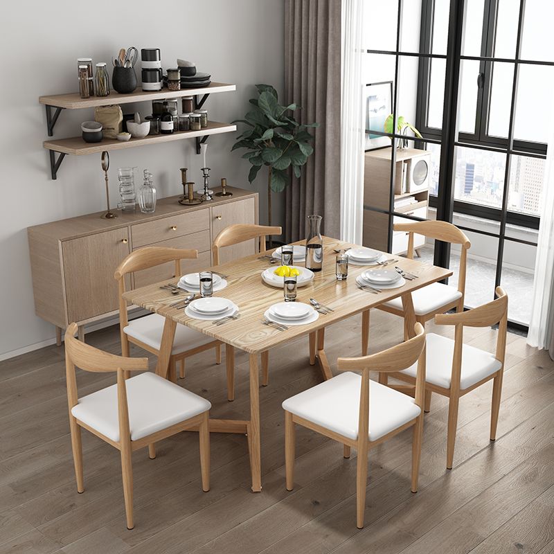 Industrial Kitchen Wood Table for Restaurant Dining Table with Wooden Base Clearhalo ' dining_table' 'Dining Tables & Seating' 'Dining Tables' 'furn' 'furn_dining_table' 'Furniture' 'furniture_dining_table' 'Kitchen & Dining Furniture' 'kitchen&dining_furn' 'kitchen' 'kitchen_dining_table' 1200x1200_0264d604-102b-41df-a620-4a71267c4c7a