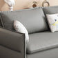 Contemporary Grey Bonded Leather Sleeper Sofa with Storage and Square Arms Clearhalo 'furn' 'furn_futons' 'Furniture' 'Futons & Daybeds' 'Futons' 'Living Room Furniture' 1200x1200_0264d7ac-9159-4473-a280-0c85fa7d6a30
