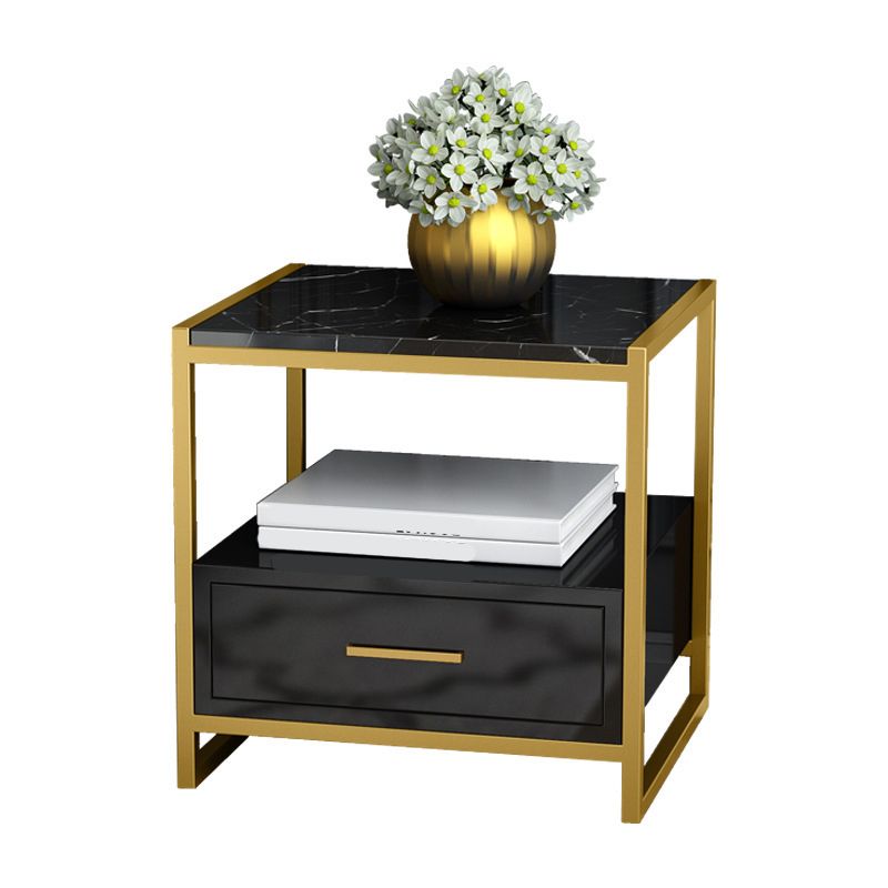 19,69 "Tableau de nuit en pierre 1 armoire de chevet de tiroir avec 1 étagère