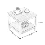 Rubberwood Double Tier End Table, Brown End Table with Storage Clearhalo 'Coffee & Accent Tables' 'End & Side Tables' 'end_side_table' 'end_side_tables' 'furn' 'furn_end_side_tables' 'Furniture' 'furniture_end_side_table' 'Living Room Furniture' 1200x1200_026529f7-3236-4656-8b22-5320c216673e