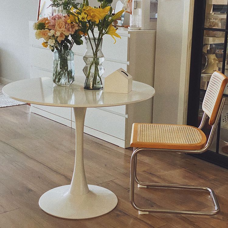 Simplicity Style Round Table Wood Dining Site Table with Tulip Base Clearhalo 'Dining Tables & Seating' 'Dining Tables' 'dining_table' 'furn' 'furn_dining_table' 'Furniture' 'Kitchen & Dining Furniture' 1200x1200_0267734c-c6a6-4367-b266-ed8988d6404f