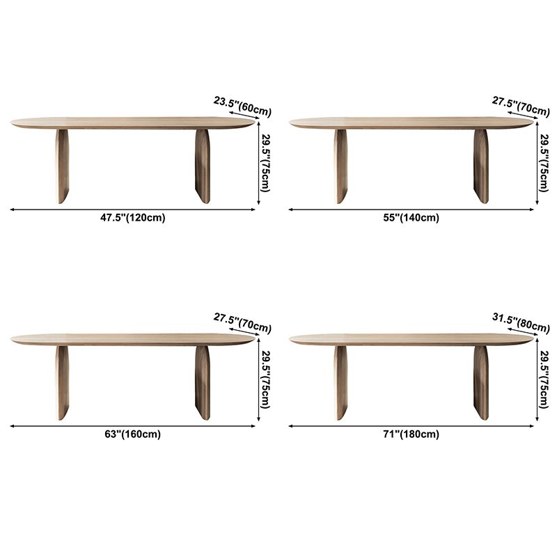 Oval Double Pedestal Modern Dining Table Wood Color Fixed Table of Solid Wood Clearhalo ' dining_table' 'Dining Tables & Seating' 'Dining Tables' 'furn' 'furn_dining_table' 'Furniture' 'furniture_dining_table' 'Kitchen & Dining Furniture' 'kitchen&dining_furn' 'kitchen' 'kitchen_dining_table' 1200x1200_026814b6-801e-418e-aea4-85daa116bf9b