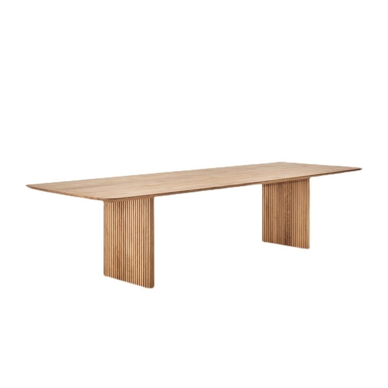 Pine Solid Wood Dining Site Table Modern Rectangle Double Pedestal Dining Table Clearhalo 'Dining Tables & Seating' 'Dining Tables' 'dining_table' 'furn' 'furn_dining_table' 'Furniture' 'furniture_dining_table' 'Kitchen & Dining Furniture' 'kitchen' 'kitchen_dining_table' 1200x1200_0269a57e-858b-4661-924f-a0f71070d118