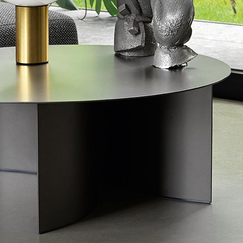 Abstract Coffee Table Black Round Metal Coffee Cocktail Table