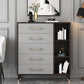 Grey Accent Chest with Solid Wood Straight Legs and Drawers Chest
