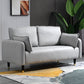 Contemporary Sofa with 2 Pillows Tuxedo Arm Living Room Faux Leather Settee